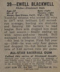Ewell Blackwell  baseball card collectible - Main Image 2