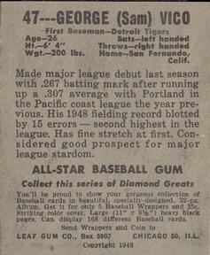 George Vico  baseball card collectible - Main Image 2