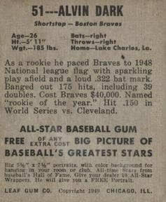 Alvin Dark  baseball card collectible - Main Image 2