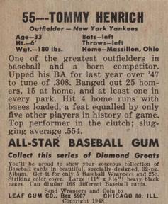 Tommy Henrich  baseball card collectible - Main Image 2