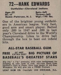 Hank Edwards  baseball card collectible - Main Image 2