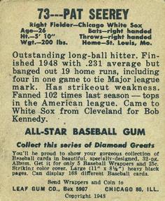 Pat Seerey  baseball card collectible - Main Image 2