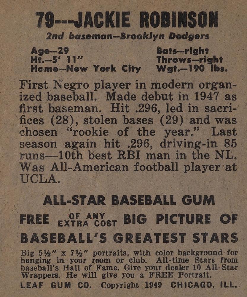 Jackie Robinson  baseball card collectible - Main Image 2