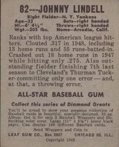 Johnny Lindell  baseball card collectible - Main Image 2