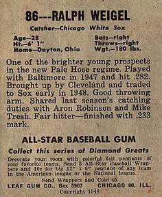 Ralph Weigel  baseball card collectible - Main Image 2