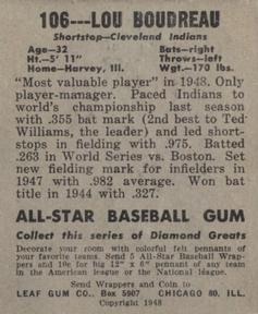 Lou Boudreau  baseball card collectible - Main Image 2