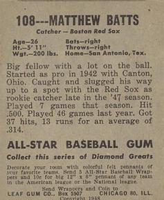 Matthew Batts  baseball card collectible - Main Image 2