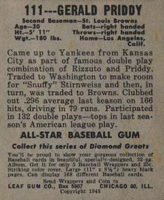 Gerald Priddy  baseball card collectible - Main Image 2