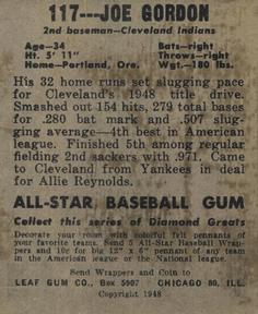 Joe Gordon  baseball card collectible - Main Image 2