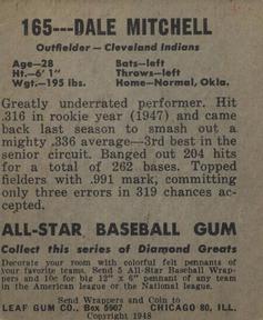 Dale Mitchell  baseball card collectible - Main Image 2