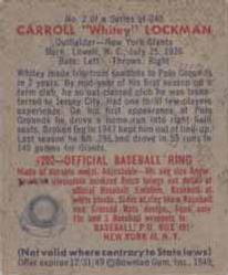 Carroll "Whitey” Lockman  baseball card collectible - Main Image 2