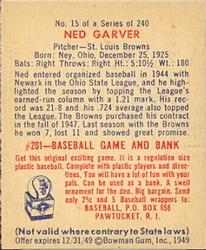 Ned Garver  baseball card collectible - Main Image 2