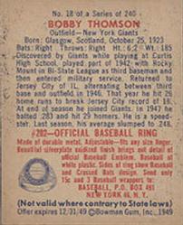 Bobby Thomson  baseball card collectible - Main Image 2