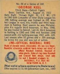 George Kell  baseball card collectible - Main Image 2