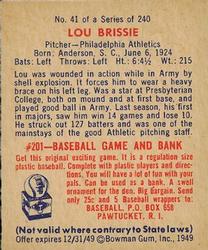 Lou Brissie  baseball card collectible - Main Image 2