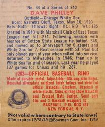 Dave Philley  baseball card collectible - Main Image 2