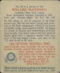 Willard Marshall  baseball card collectible - Main Image 2