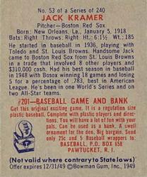 Jack Kramer  baseball card collectible - Main Image 2
