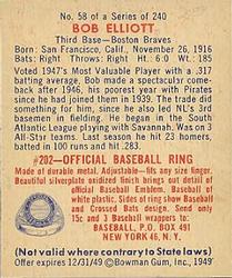 Bob Elliott  baseball card collectible - Main Image 2