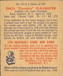 Enos "Country” Slaughter  baseball card collectible - Main Image 2