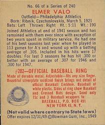 Elmer Valo  baseball card collectible - Main Image 2
