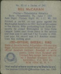 Bill McCahan  baseball card collectible - Main Image 2