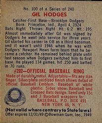 Gil Hodges  baseball card collectible - Main Image 2
