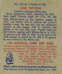 Joe Tipton  baseball card collectible - Main Image 2