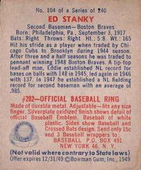 Ed Stanky  baseball card collectible - Main Image 2