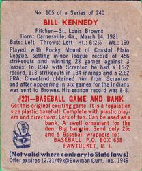 Bill Kennedy  baseball card collectible - Main Image 2