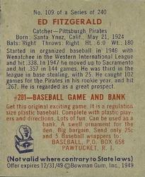Ed FitzGerald  baseball card collectible - Main Image 2