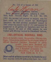 Early Wynn  baseball card collectible - Main Image 2