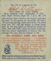 Bob Dillinger  baseball card collectible - Main Image 2
