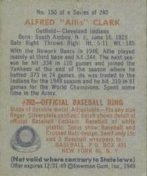 Alfred "Allie” Clark  baseball card collectible - Main Image 2