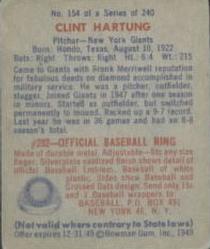 Clint Hartung  baseball card collectible - Main Image 2