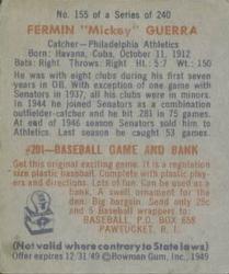 Fermin "Mickey” Guerra  baseball card collectible - Main Image 2