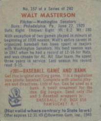 Walt Masterson  baseball card collectible - Main Image 2