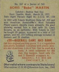 Boris "Babe” Martin  baseball card collectible - Main Image 2