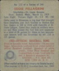 Eddie Pellagrini  baseball card collectible - Main Image 2