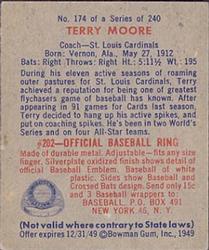 Terry Moore  baseball card collectible - Main Image 2