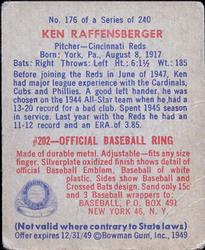 Ken Raffensberger  baseball card collectible - Main Image 2