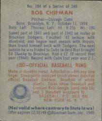 Bob Chipman  baseball card collectible - Main Image 2