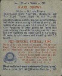 Karl Drews  baseball card collectible - Main Image 2