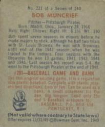 Bob Muncrief  baseball card collectible - Main Image 2