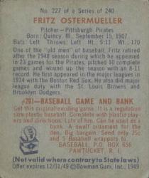 Fritz Ostermueller  baseball card collectible - Main Image 2