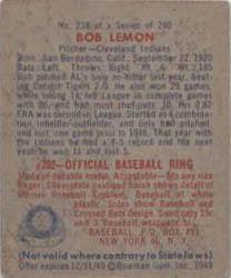 Bob Lemon  baseball card collectible - Main Image 2