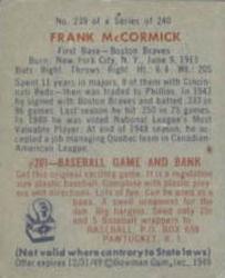Frank McCormick  baseball card collectible - Main Image 2