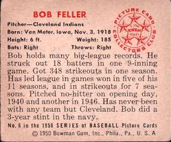Bob Feller  baseball card collectible - Main Image 2