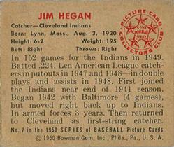 Jim Hegan  baseball card collectible - Main Image 2