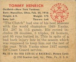 Tommy Henrich  baseball card collectible - Main Image 2